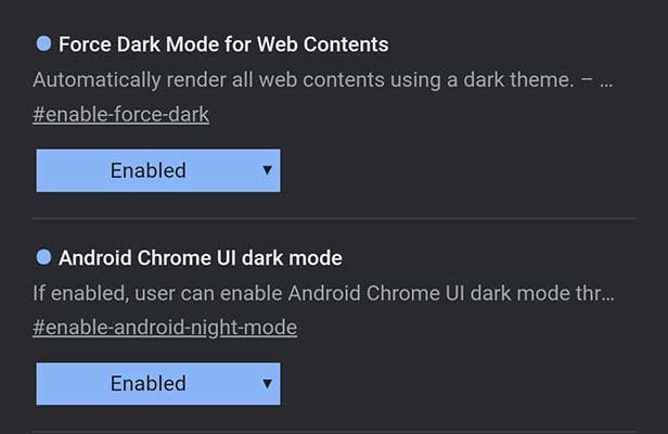 Force Dark Mode for Web Contents